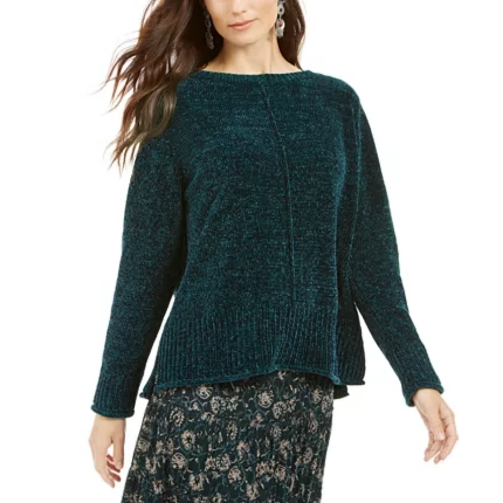 Style Co | Green Chenille Knit Sweater